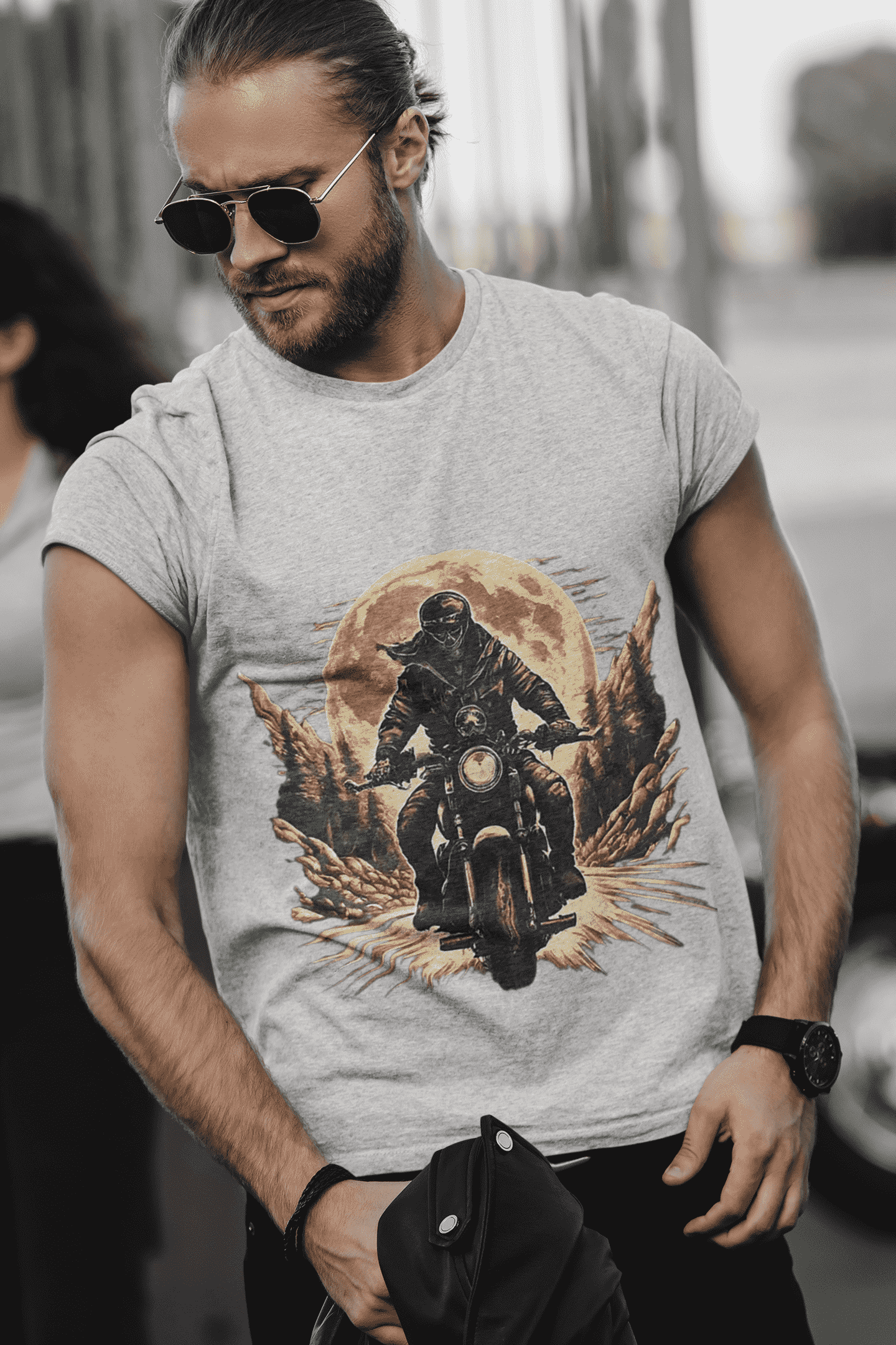 GhostRider Round Neck Biker T-shirt For Men