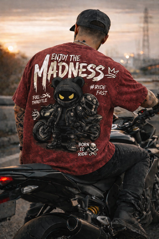 Enjoy the Madness Unisex Acid Washed Oversized Tee