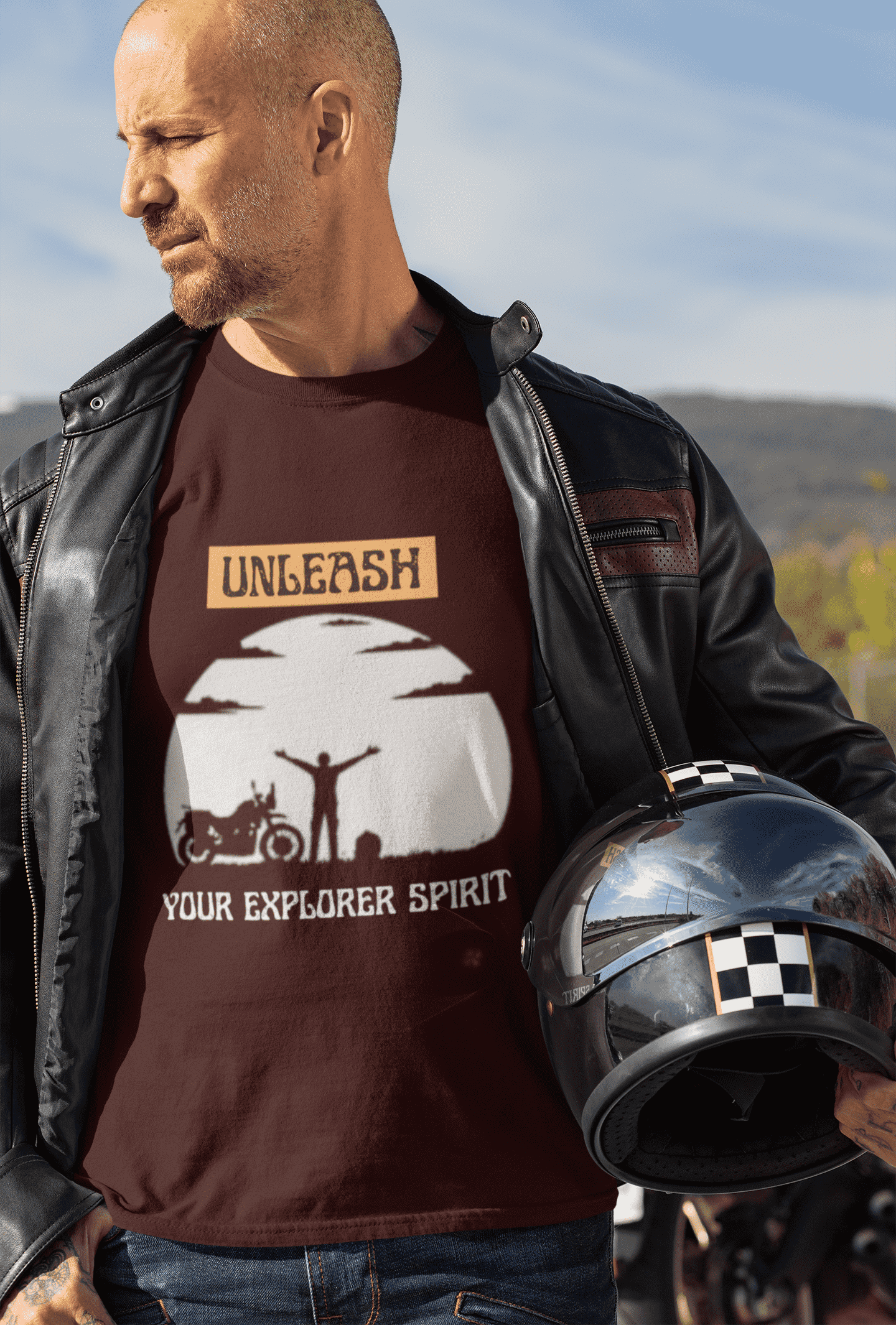 Unleash your Explorer Spirit Round Neck Full Sleeve Bike T-shirt for Men