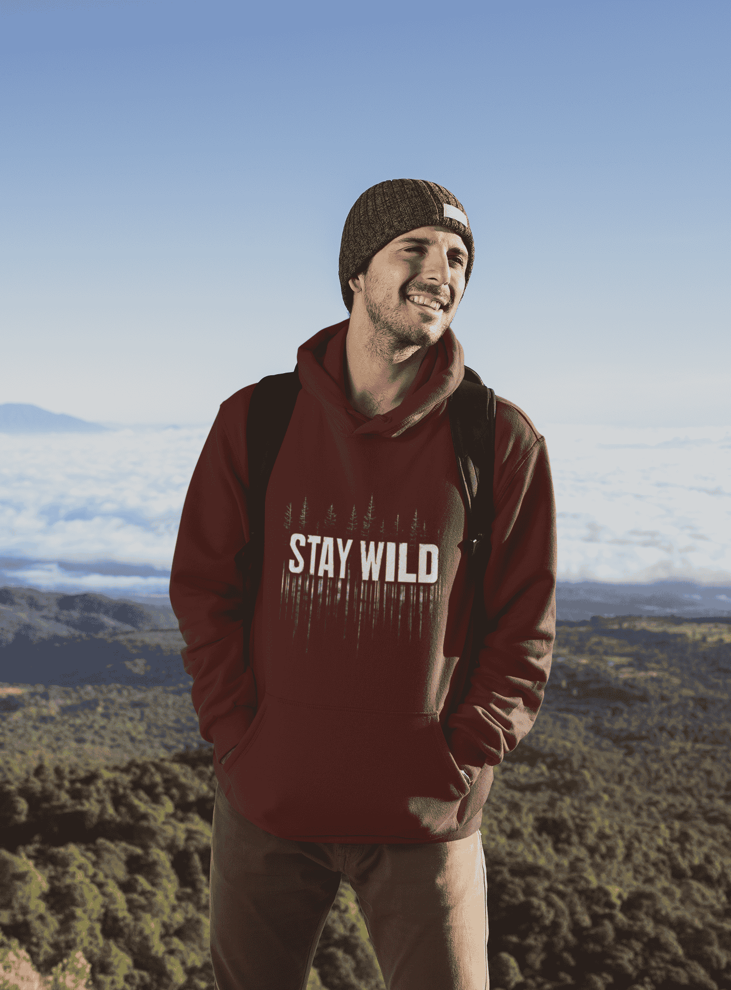 Stay Wild Hooded Sweatshirt For Men