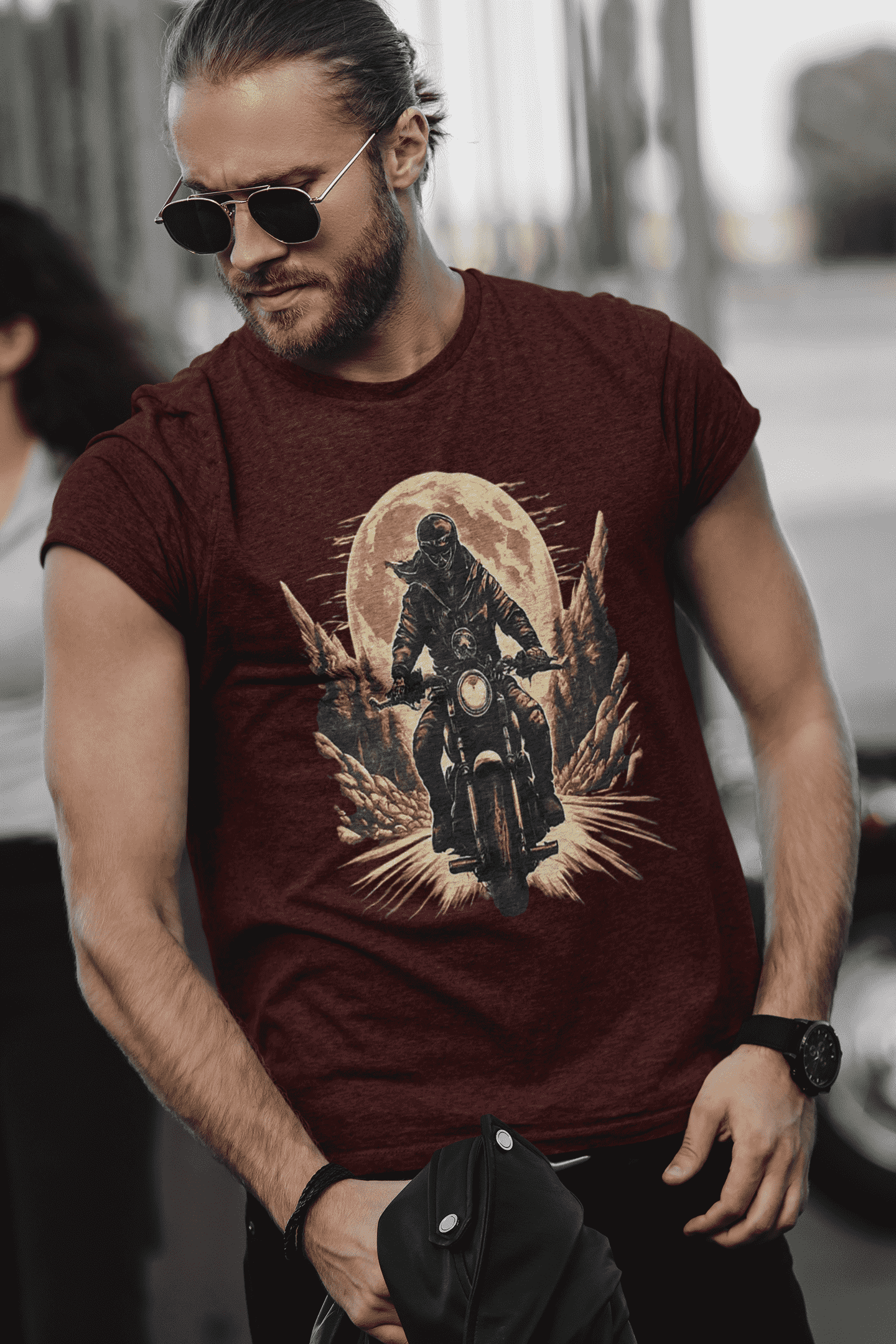 GhostRider Round Neck Biker T-shirt For Men