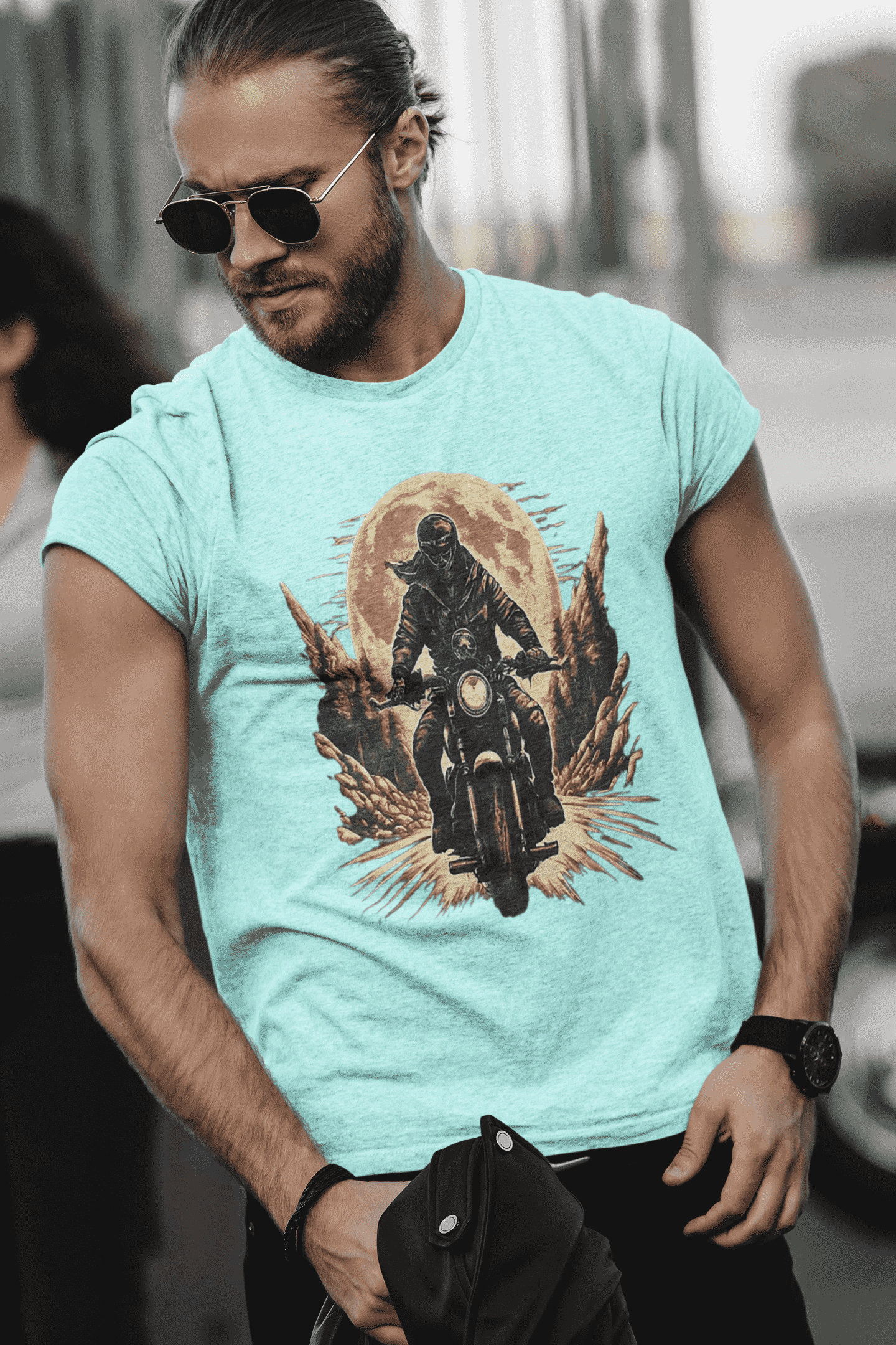 GhostRider Round Neck Biker T-shirt For Men