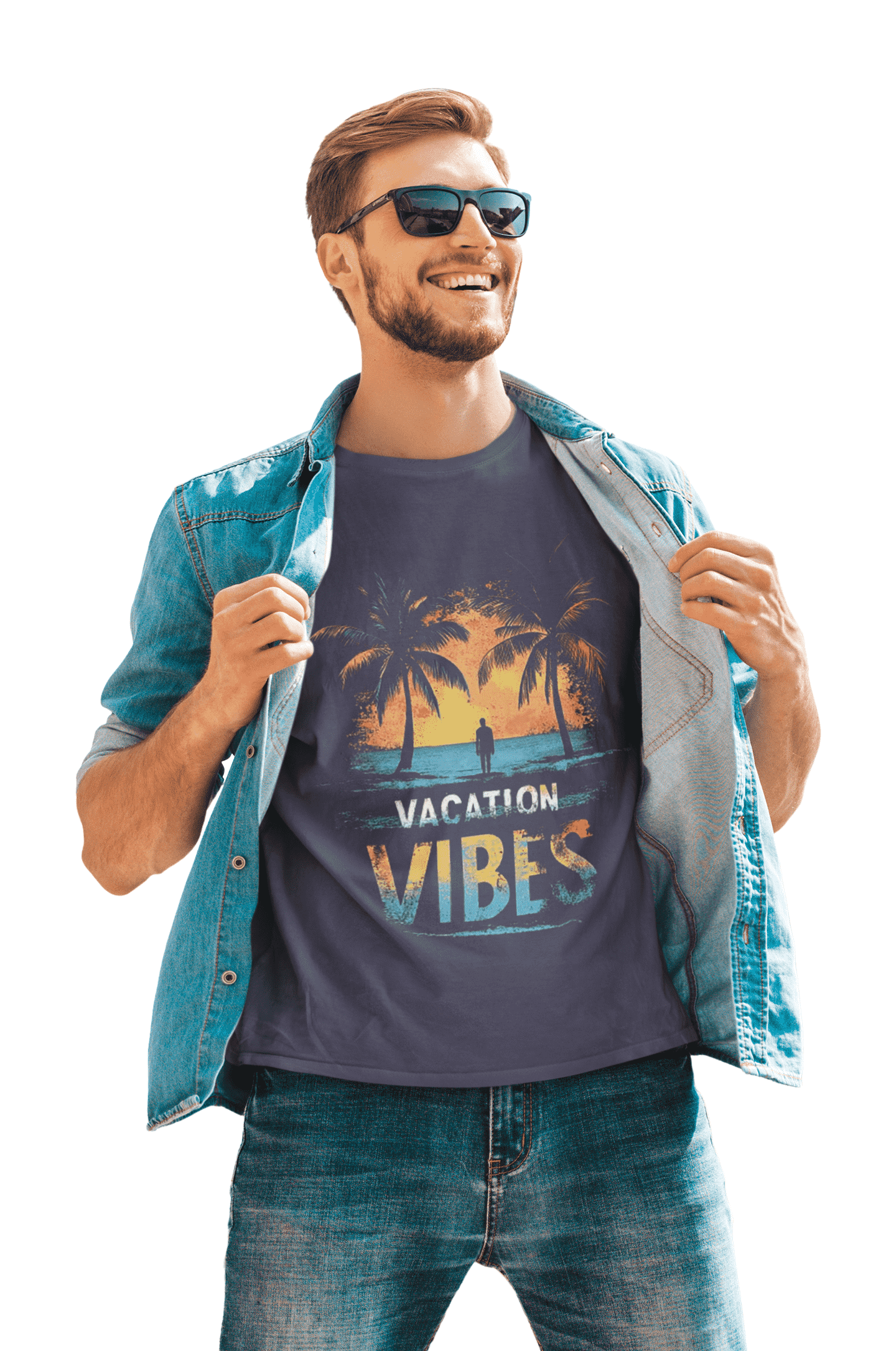 Vacation Vibes Classic Round Neck Full Sleeve T-shirt for Men