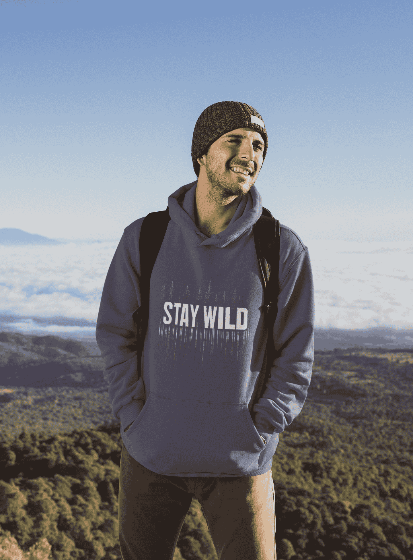 Stay Wild Hooded Sweatshirt For Men