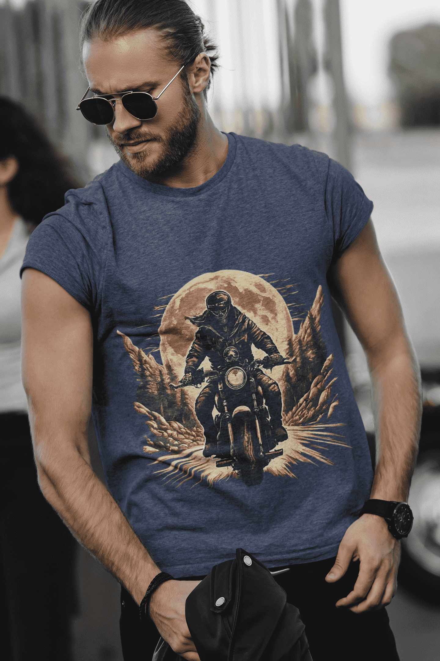 GhostRider Round Neck Biker T-shirt For Men