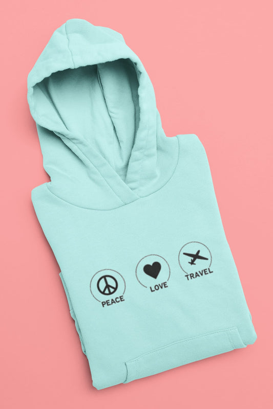 Peace Love Travel Classic Unisex Hoodie