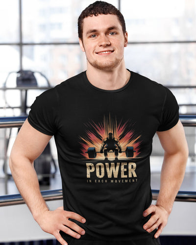 Power In Every Movement Classic Round Neck Gym T-shirt
