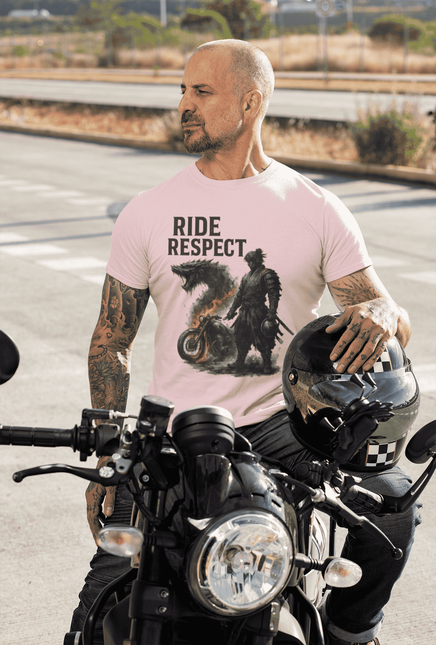 Ride Respect Samurai Biker Classic Crew T-Shirt