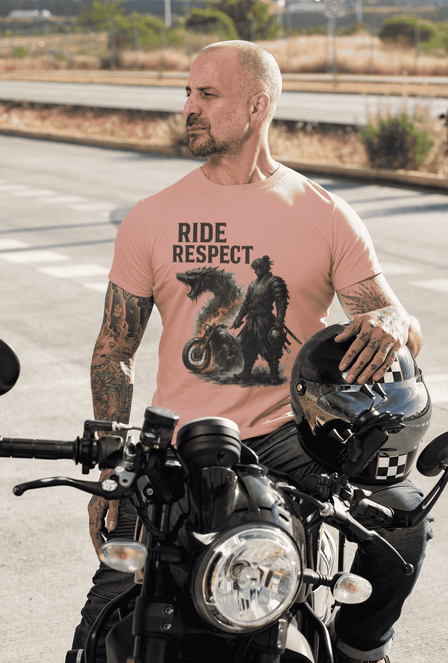 Ride Respect Samurai Biker Classic Crew T-Shirt