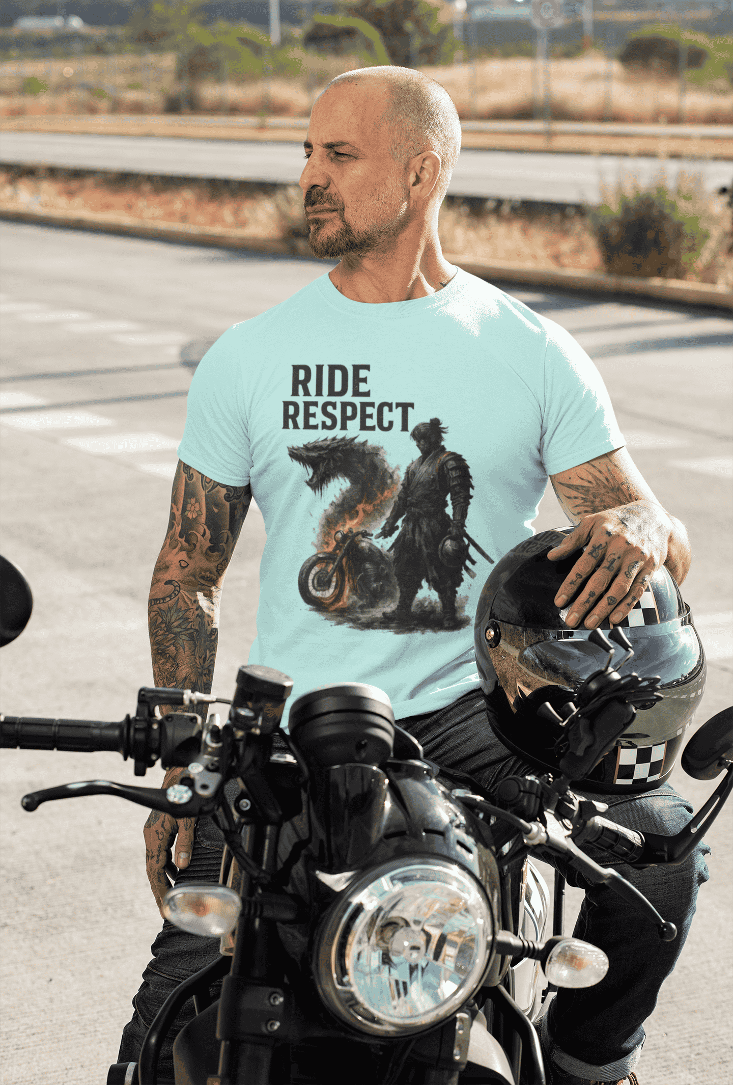 Ride Respect Samurai Biker Classic Crew T-Shirt