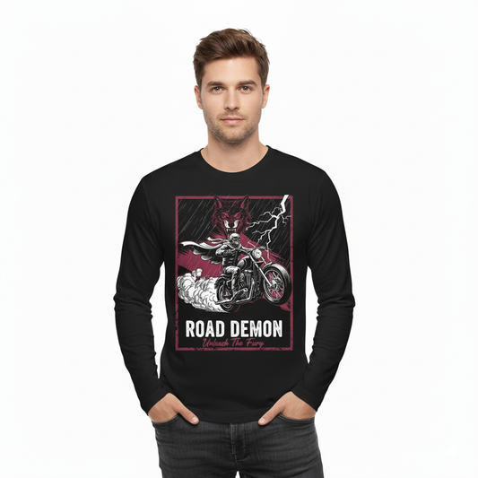 Road Demon Men's Full Sleeve Bike T-Shirt