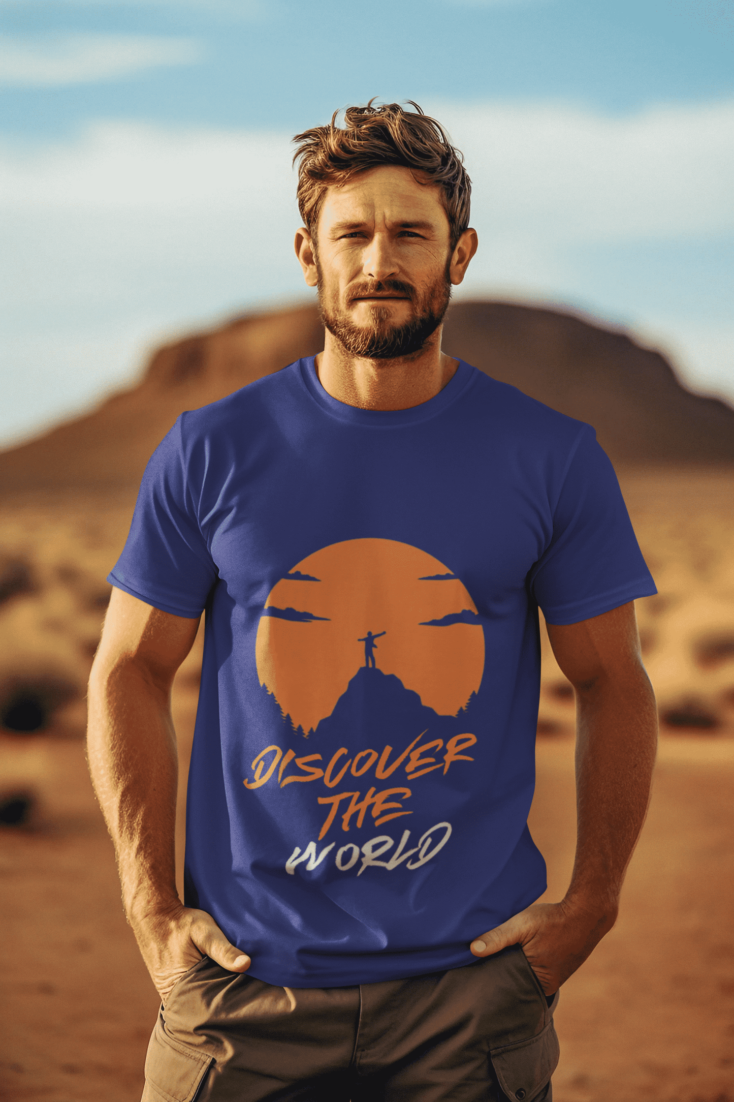 Discover the World Round Neck Travel T-shirt For Men