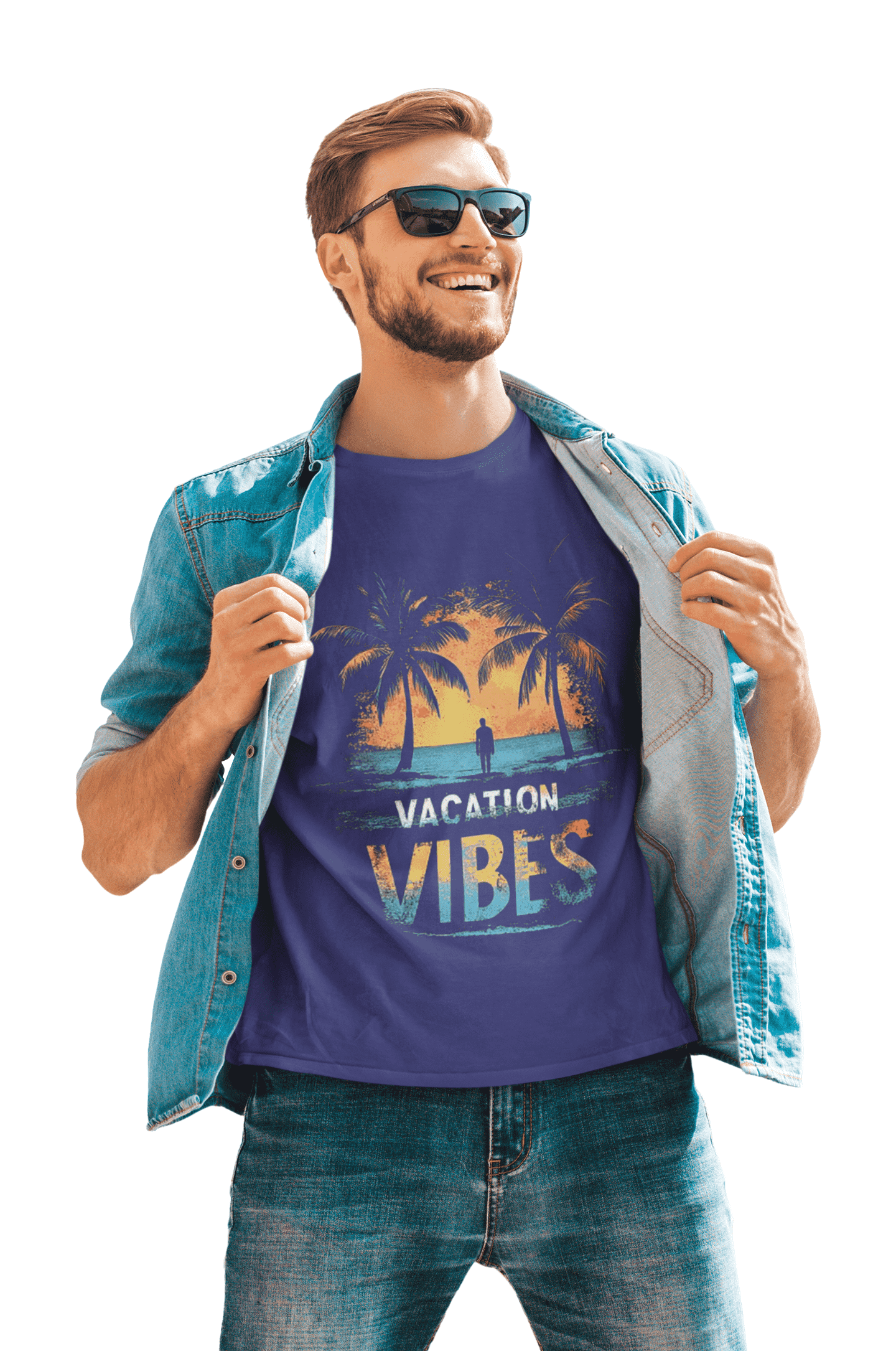 Vacation Vibes Classic Round Neck Full Sleeve T-shirt for Men