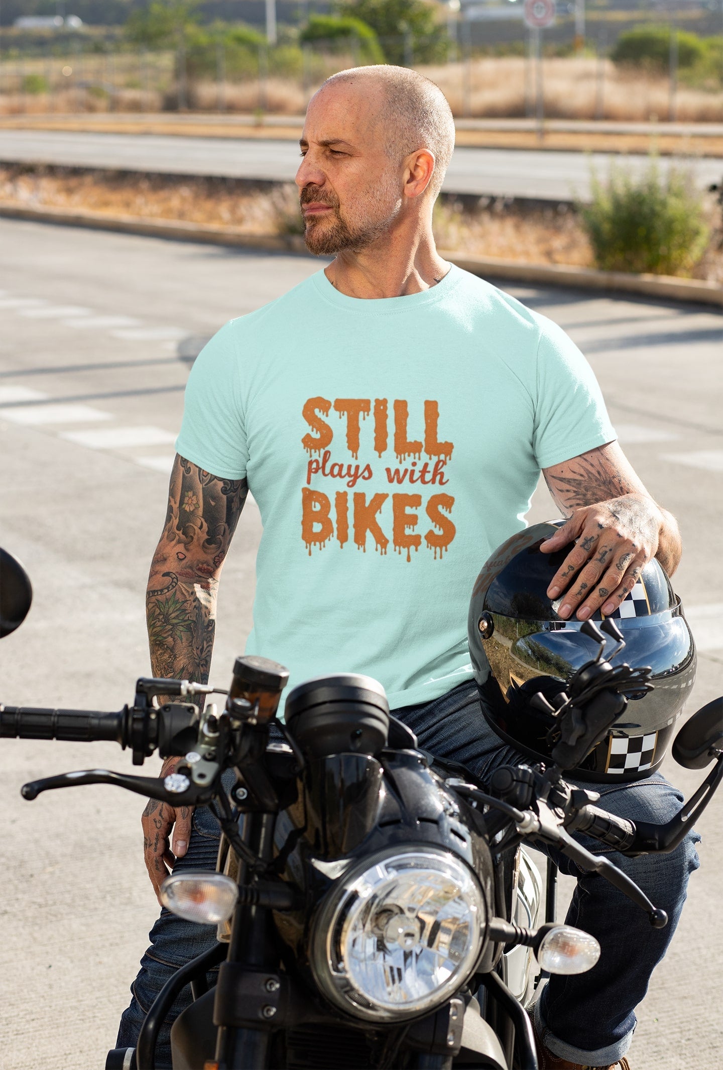 Still Plays With Bikes Classic Round Neck Half Sleeve T-shirt