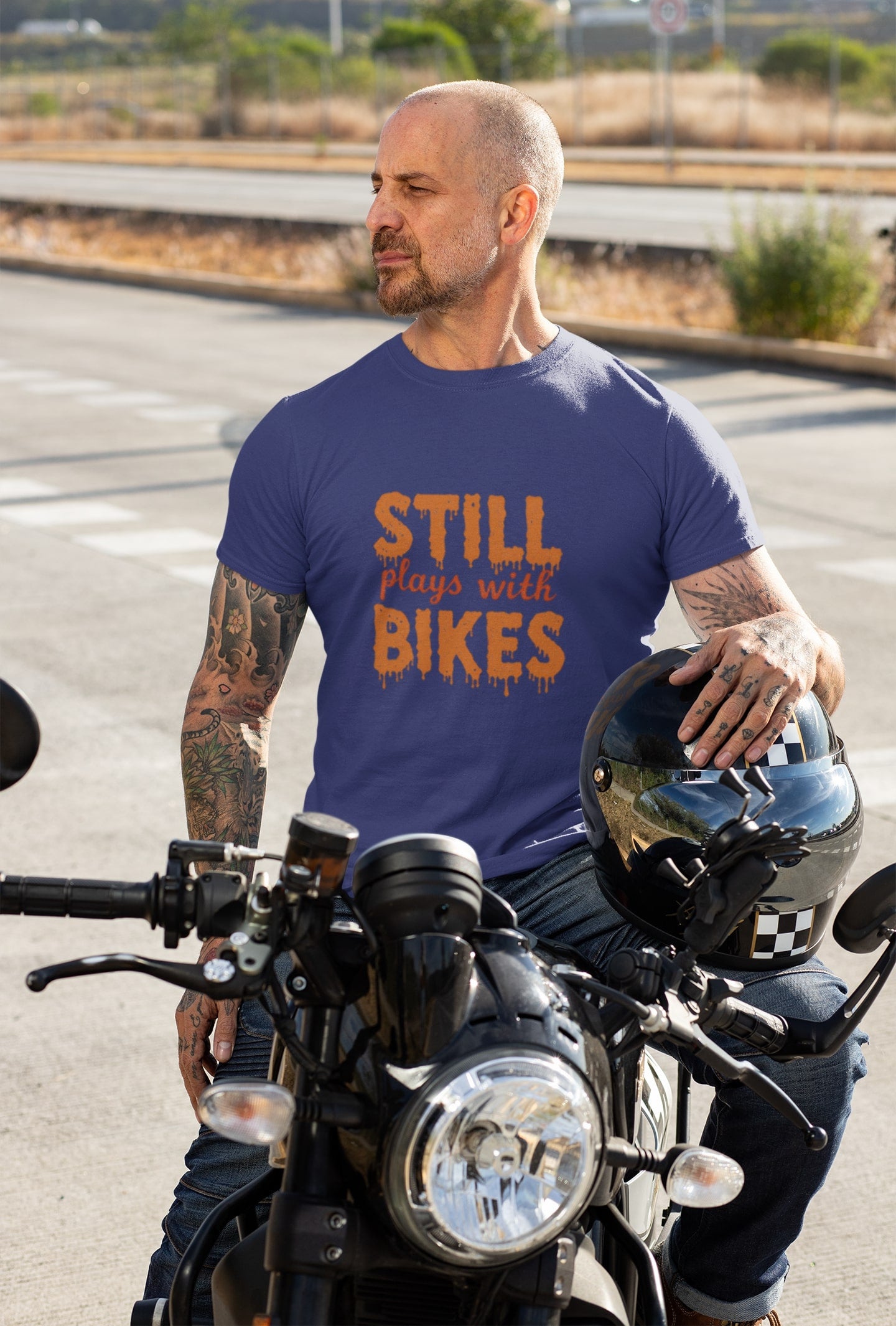 Still Plays With Bikes Classic Round Neck Half Sleeve T-shirt