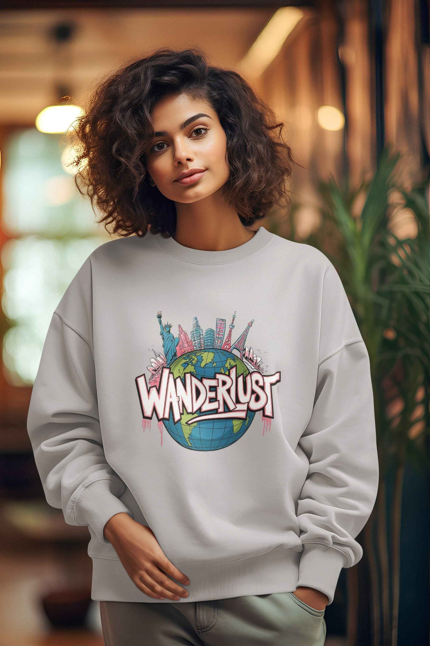 Wanderlust Unisex Round Neck Sweatshirt