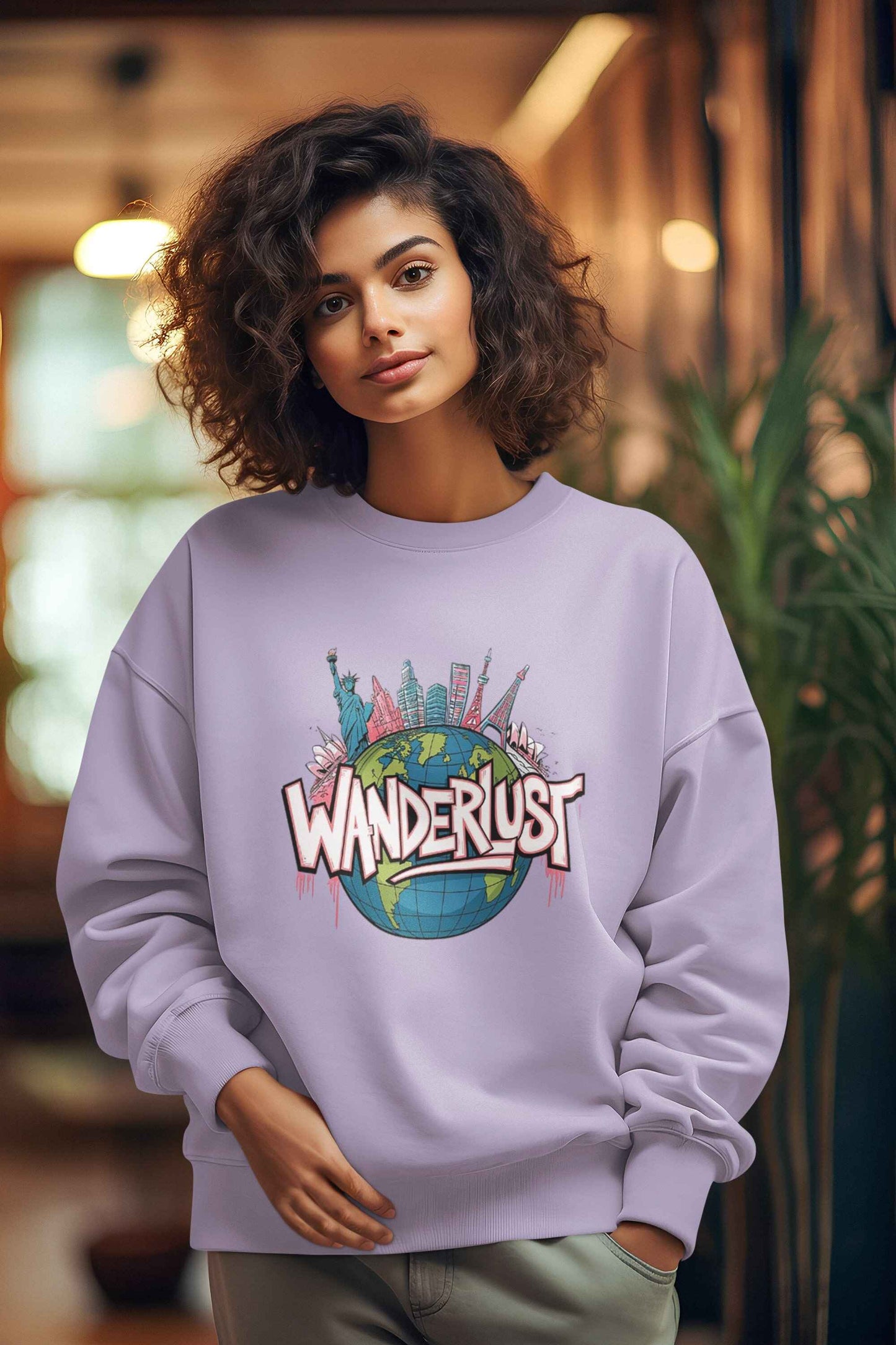 Wanderlust Unisex Round Neck Sweatshirt