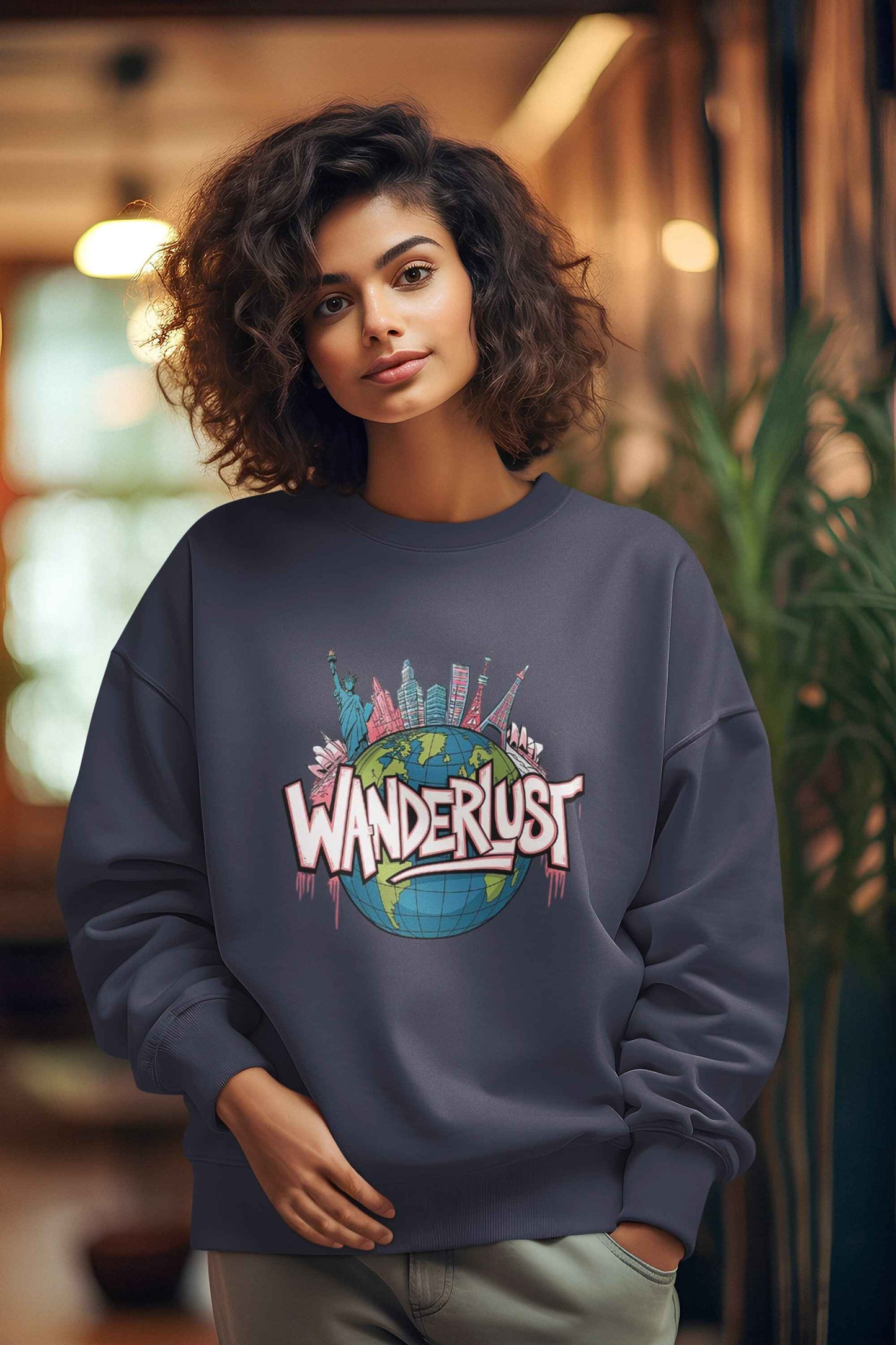 Wanderlust Unisex Round Neck Sweatshirt