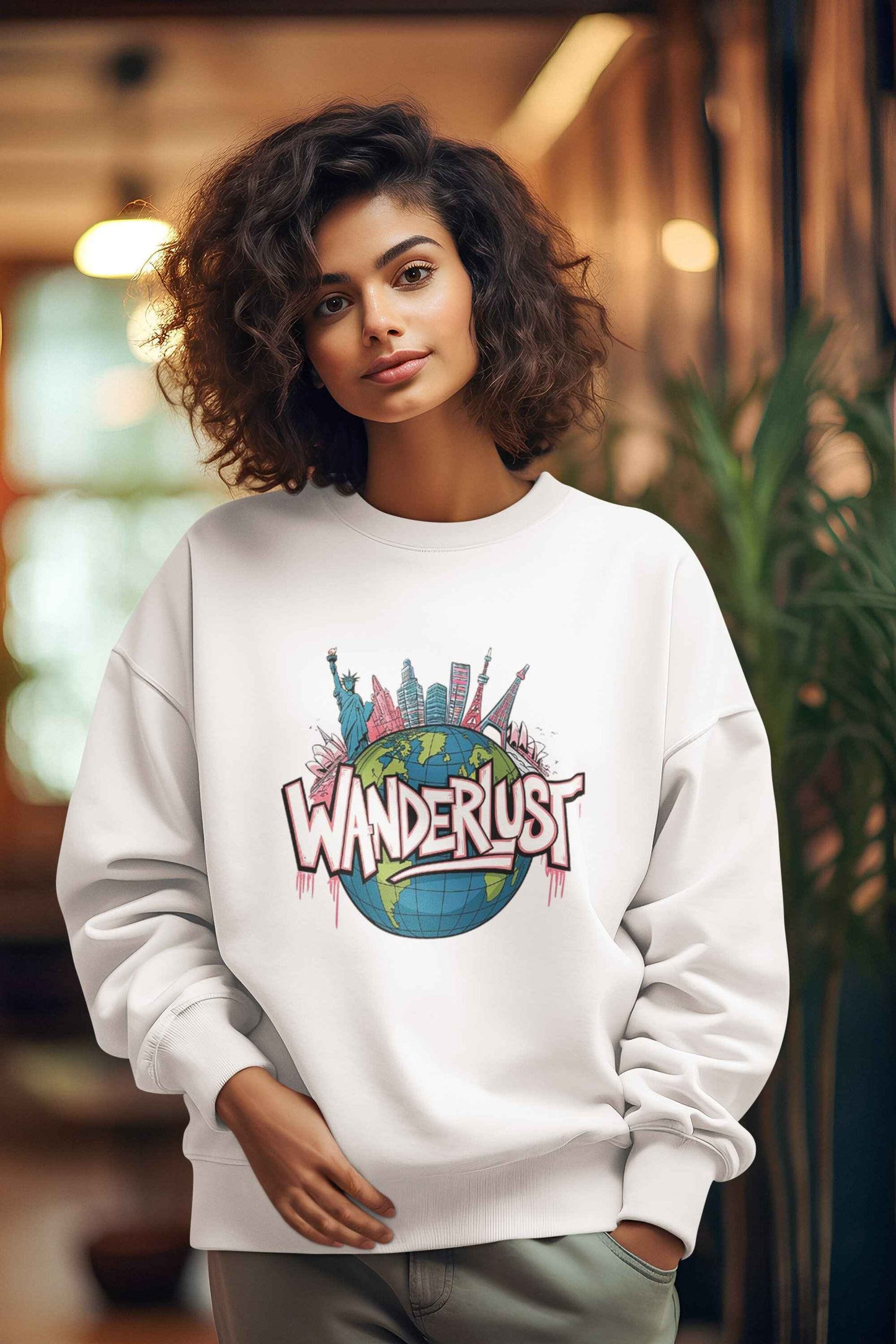 Wanderlust Unisex Round Neck Sweatshirt