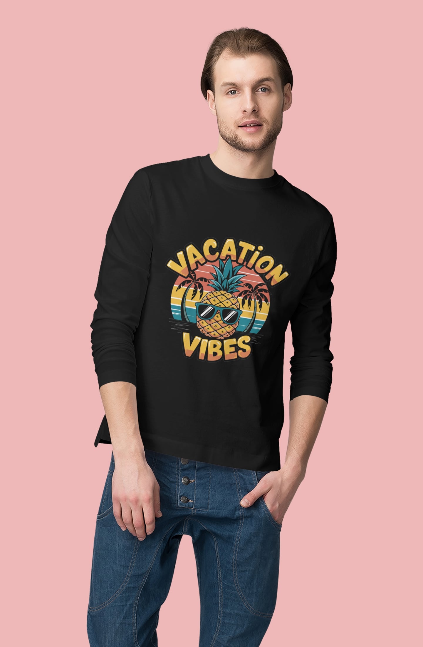 Vacation Vibes Round Neck Full Sleeve T-shirt