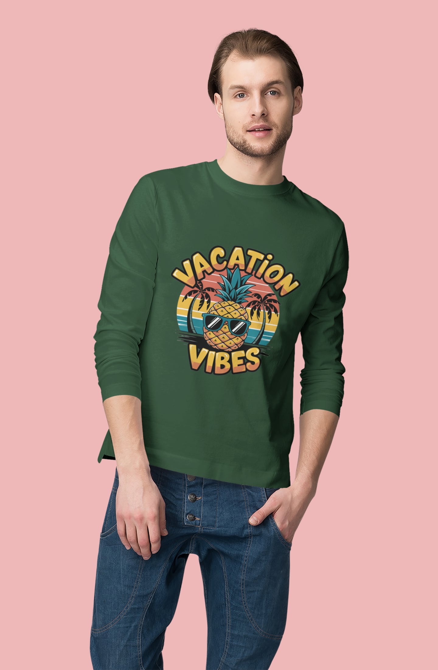 Vacation Vibes Round Neck Full Sleeve T-shirt