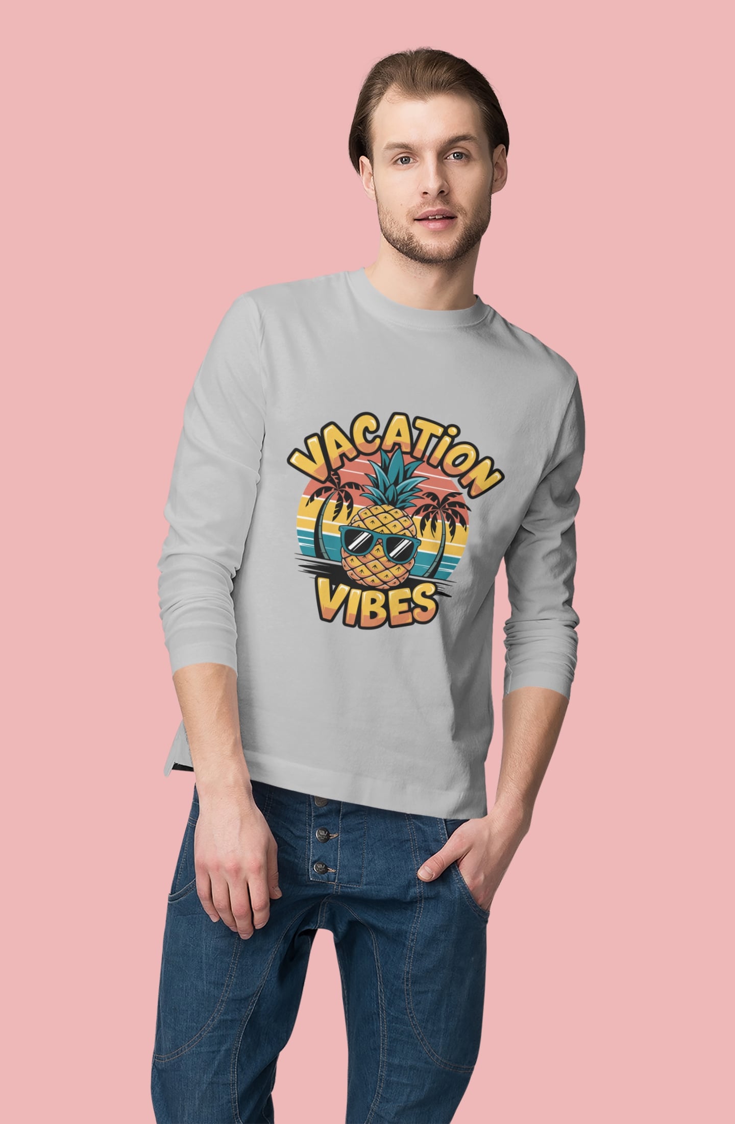 Vacation Vibes Round Neck Full Sleeve T-shirt