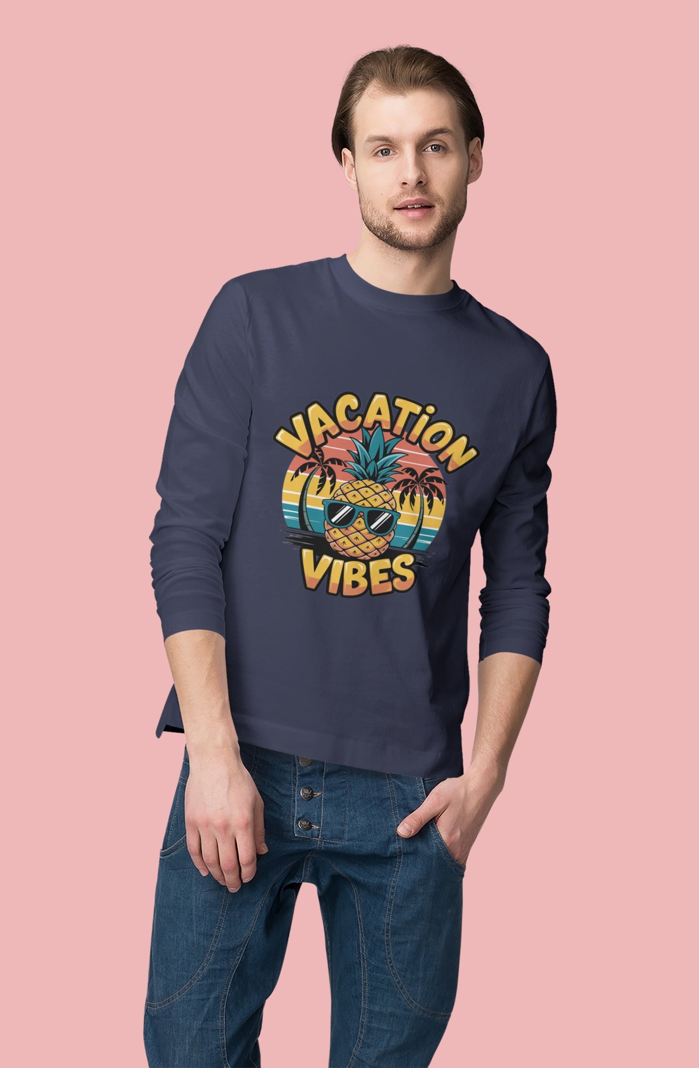 Vacation Vibes Round Neck Full Sleeve T-shirt