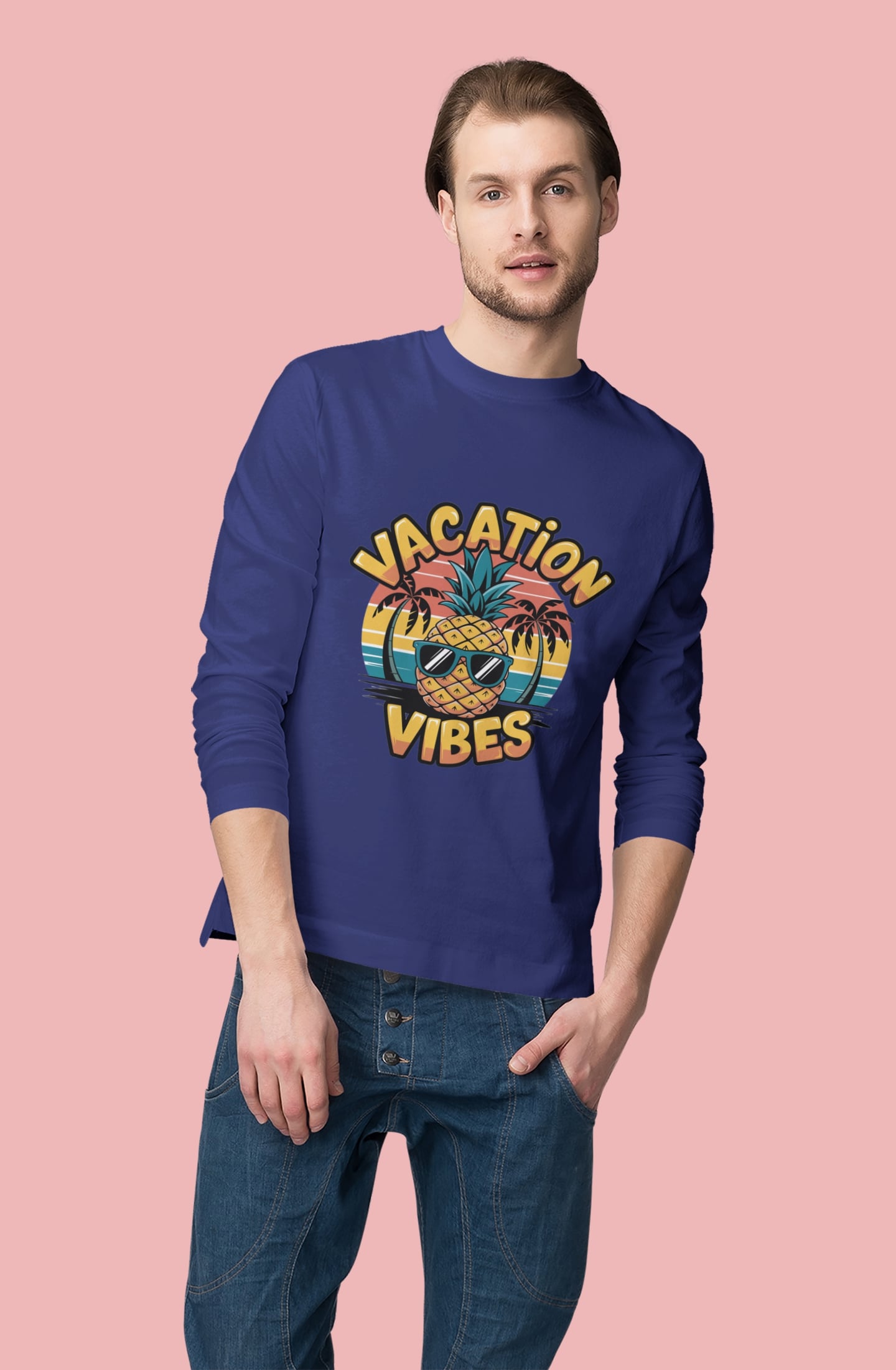 Vacation Vibes Round Neck Full Sleeve T-shirt
