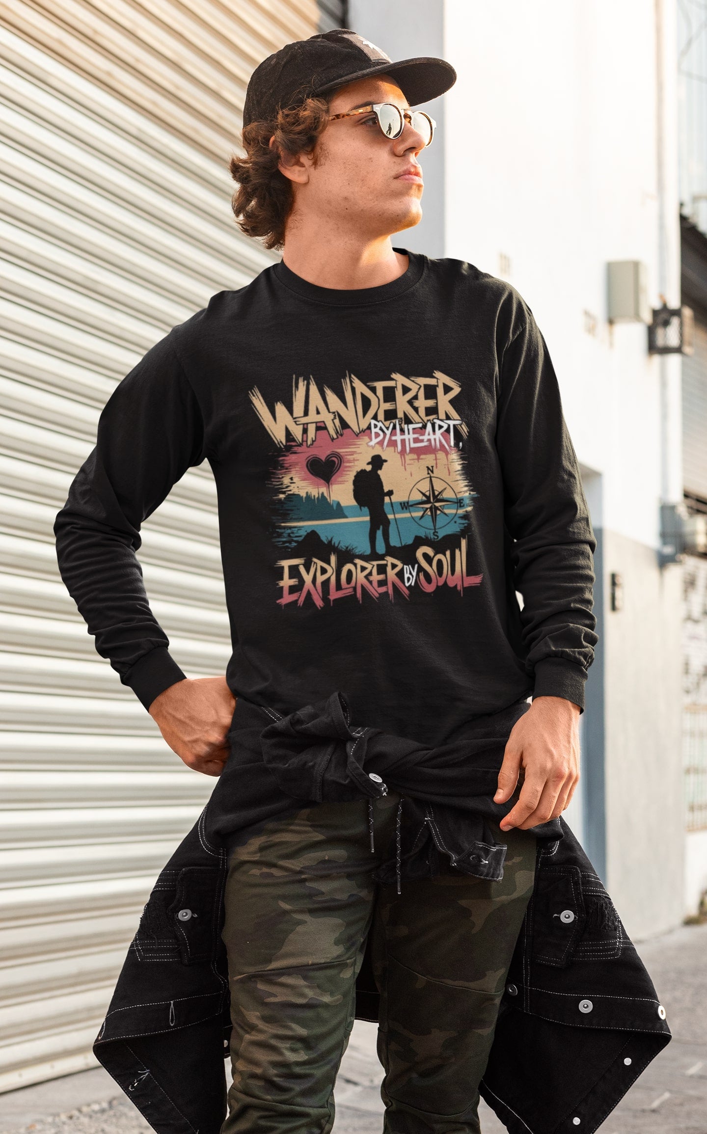 Wanderer by Heart Explorer By Soul Round Neck Sweatshirt