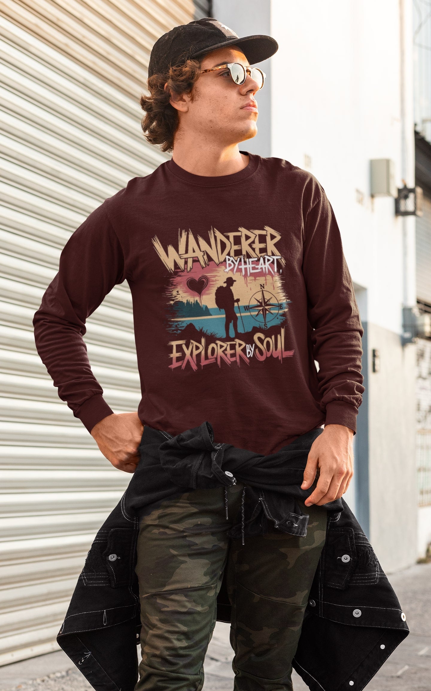 Wanderer by Heart Explorer By Soul Round Neck Sweatshirt