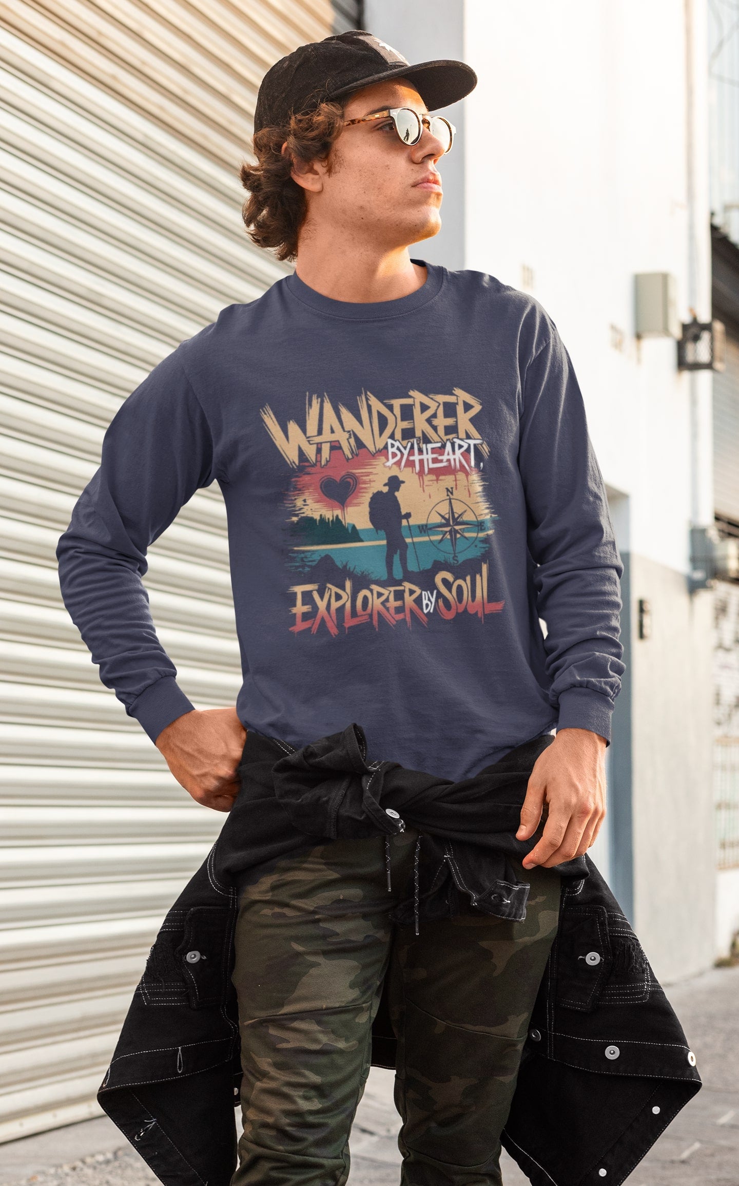 Wanderer by Heart Explorer By Soul Round Neck Sweatshirt