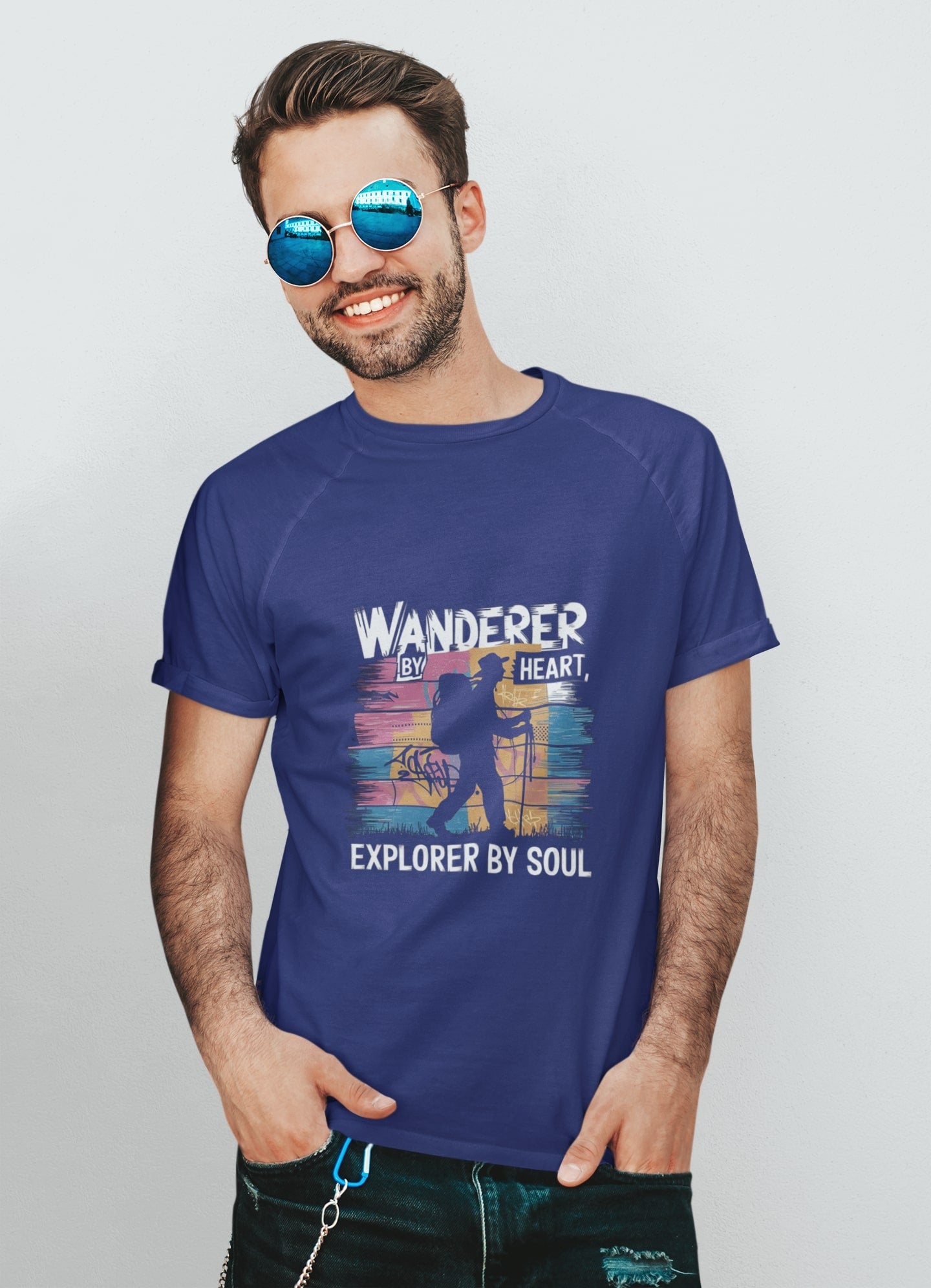 Wanderer by Heart Explorer By Soul Classic Round Neck T-shirt