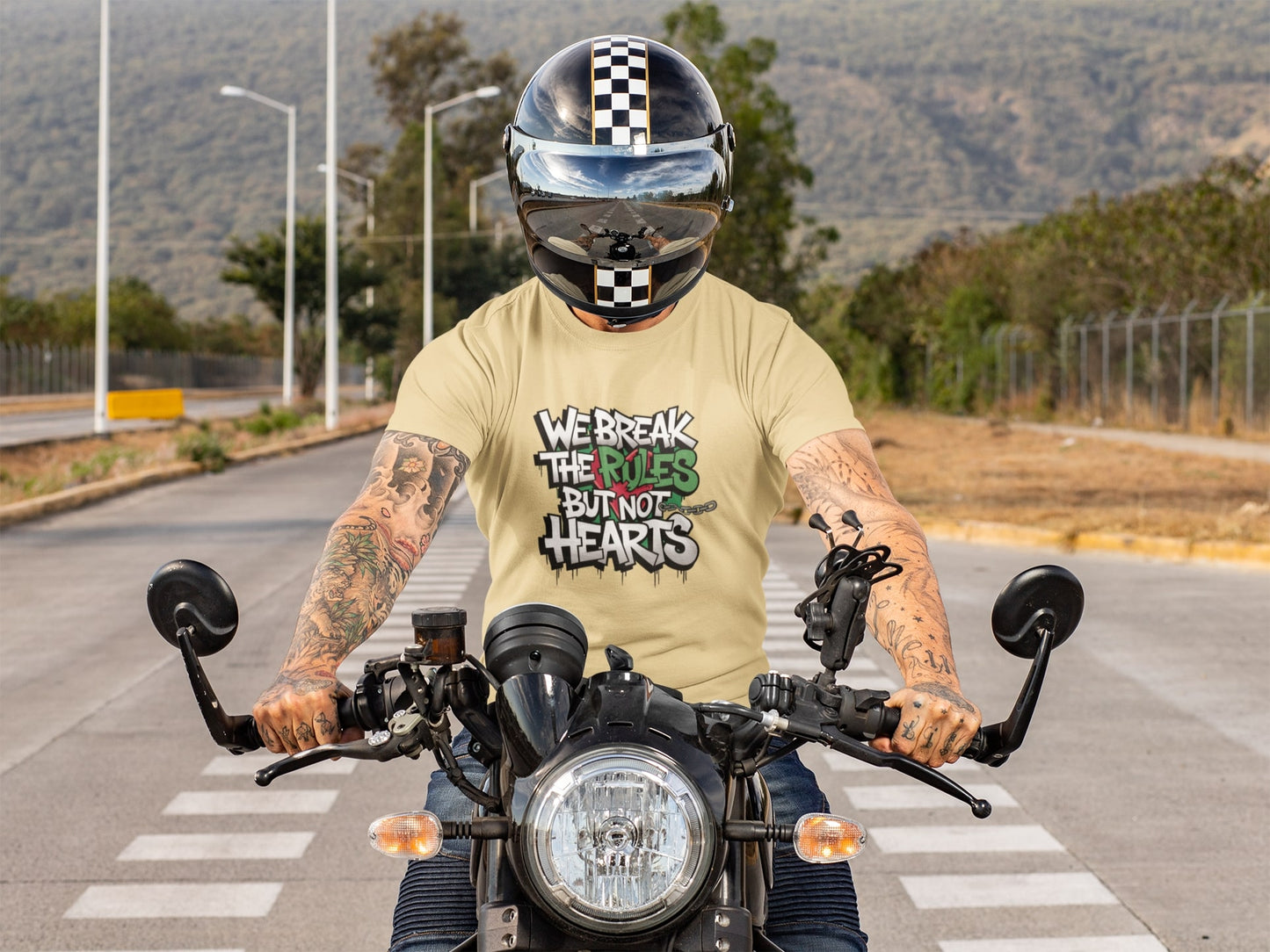 We Break the Rules Not Hearts Classic Round Neck Half Sleeve T-shirt