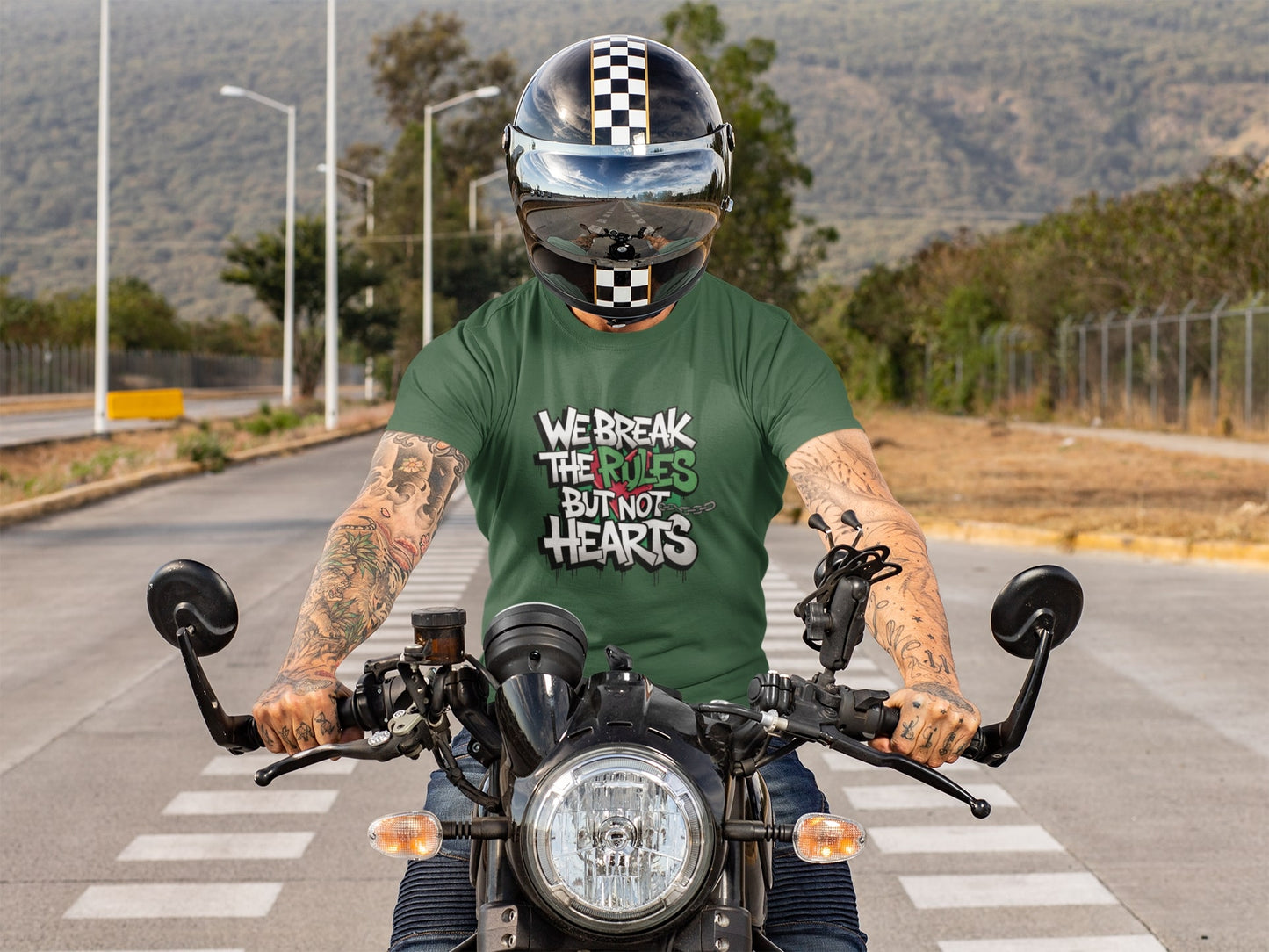 We Break the Rules Not Hearts Classic Round Neck Half Sleeve T-shirt