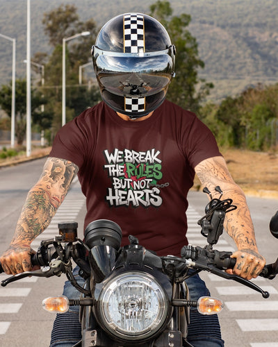 We Break the Rules Not Hearts Classic Round Neck Half Sleeve T-shirt
