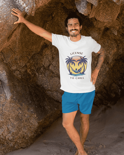 License to Chill Round Neck Beach T-shirt for Men
