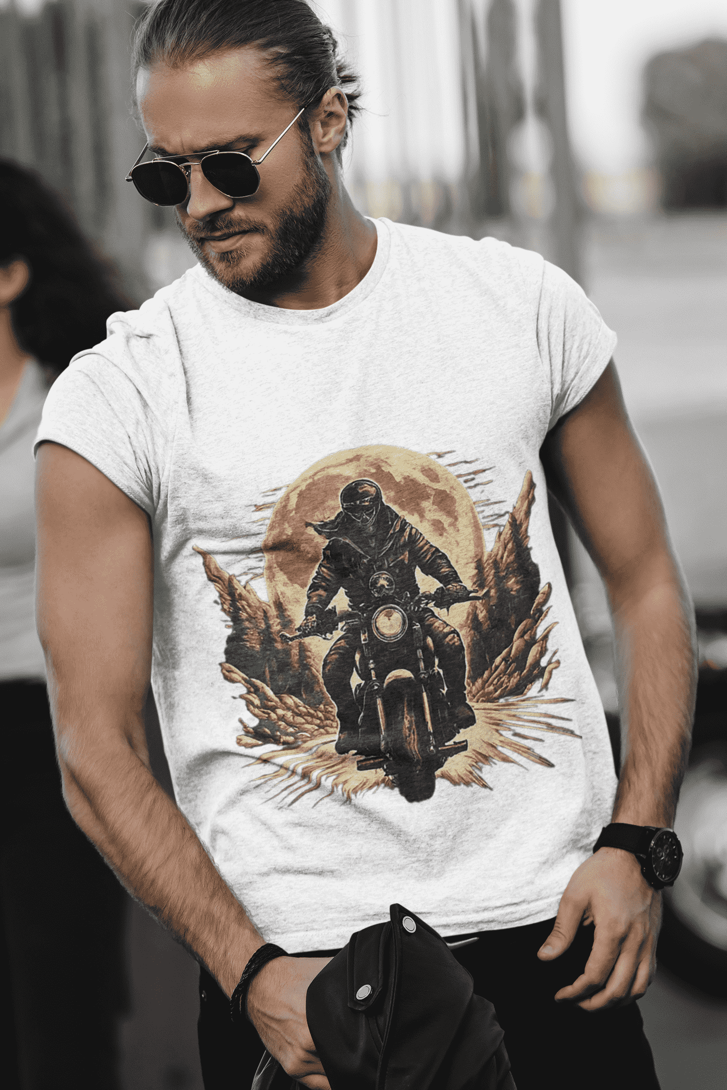 GhostRider Round Neck Biker T-shirt For Men