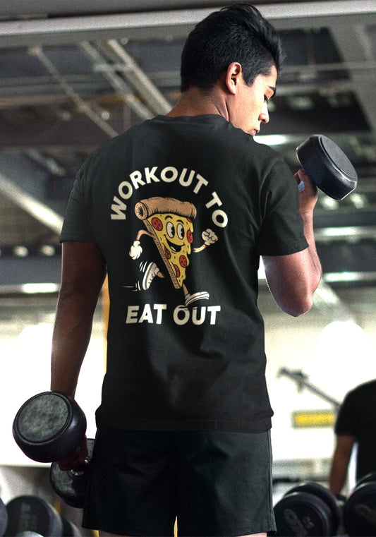 Workout to Eat Out Playful Gym T-shirt