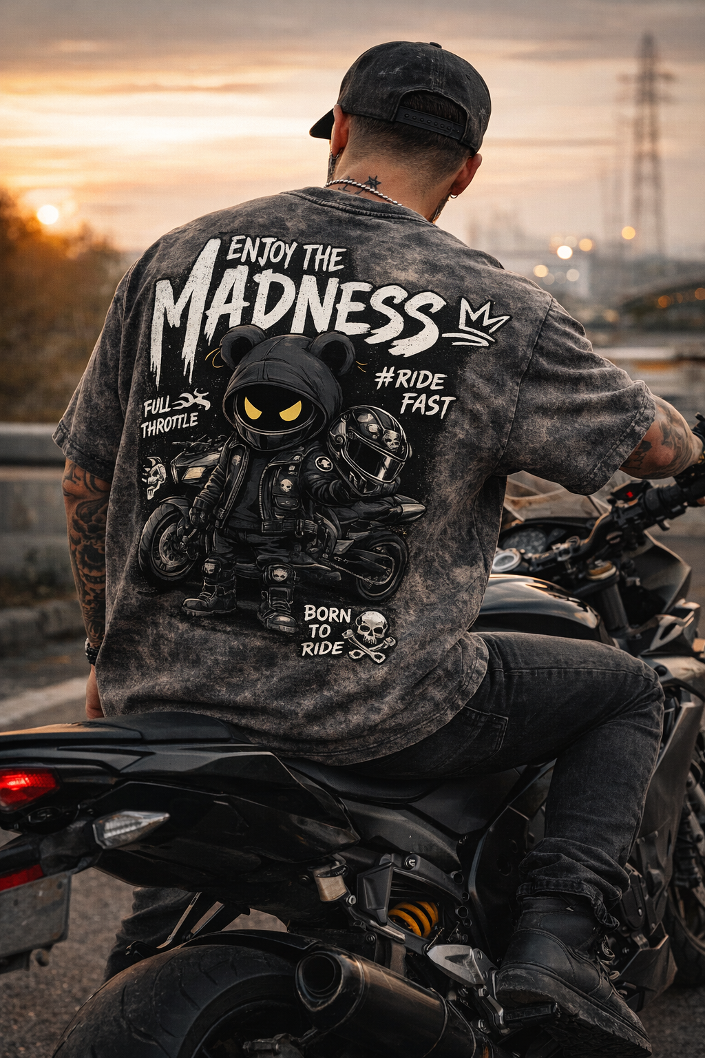 Enjoy the Madness Unisex Acid Washed Oversized Tee