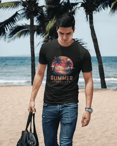 Summer Paradise Classic Round Neck T-shirt for Men