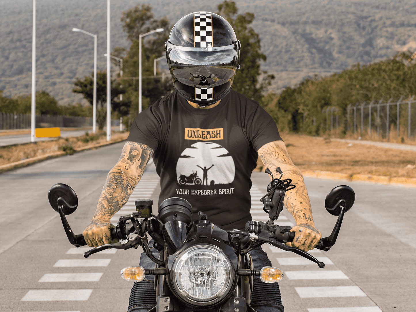 Unleash your Explorer Spirit Round Neck Bike T-shirt for Men