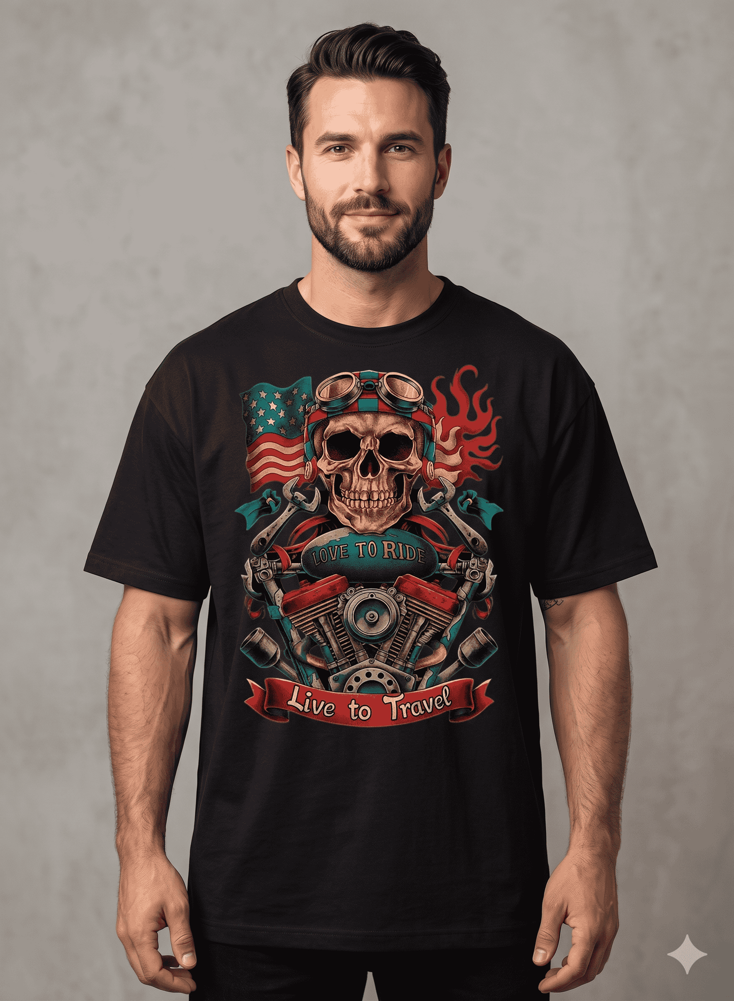 Love to Ride Live to Travel Unisex Oversized Classic T-Shirt