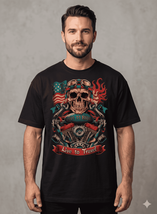 Love to Ride Live to Travel Unisex Oversized Classic T-Shirt