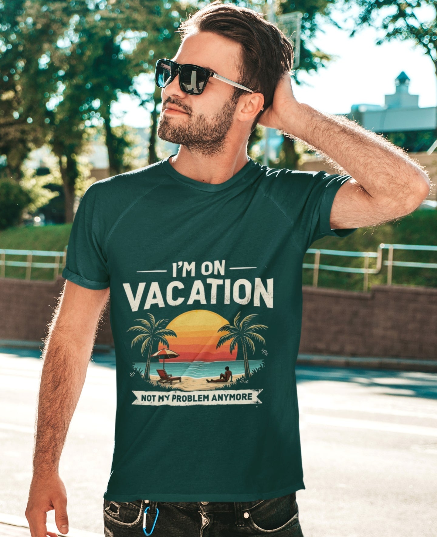 On Vacation Round Neck Half Sleeve T-shirt