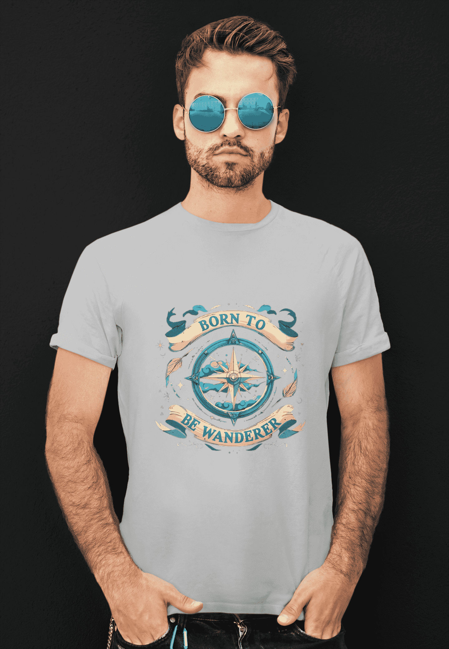 Born to be Wanderer Classic Round Neck T-shirt for Men