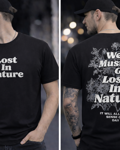 Lost In Nature T-Shirt – 190 GSM Cotton Lycra | Puffed Front Print & Back Graphic
