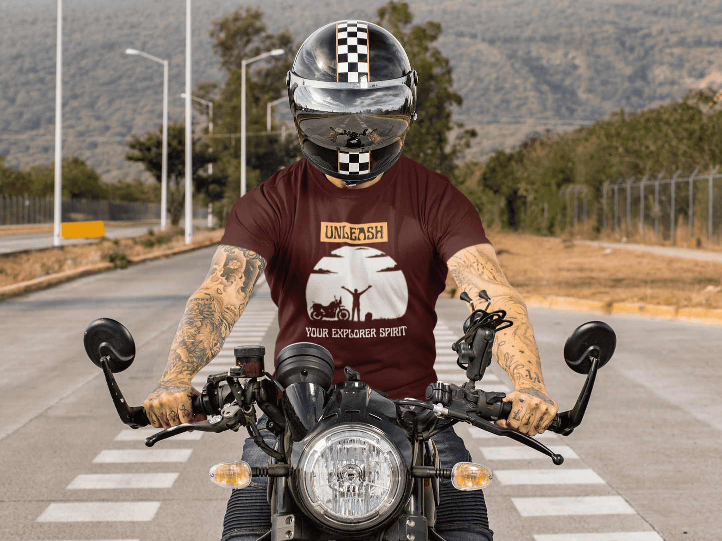 Unleash your Explorer Spirit Round Neck Bike T-shirt for Men