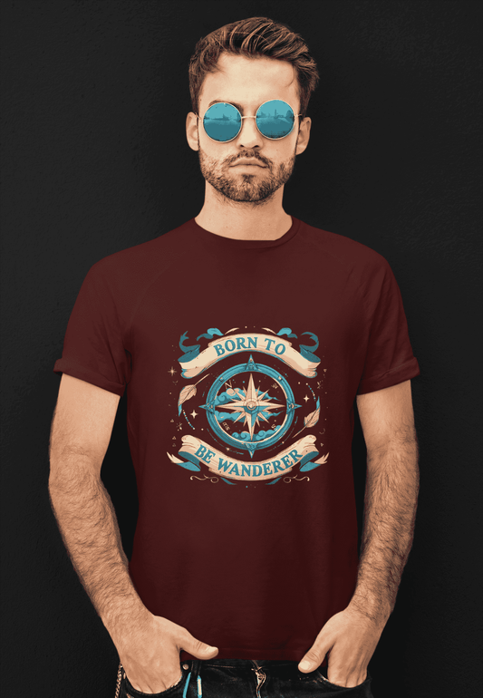 Born to be Wanderer Classic Round Neck T-shirt for Men