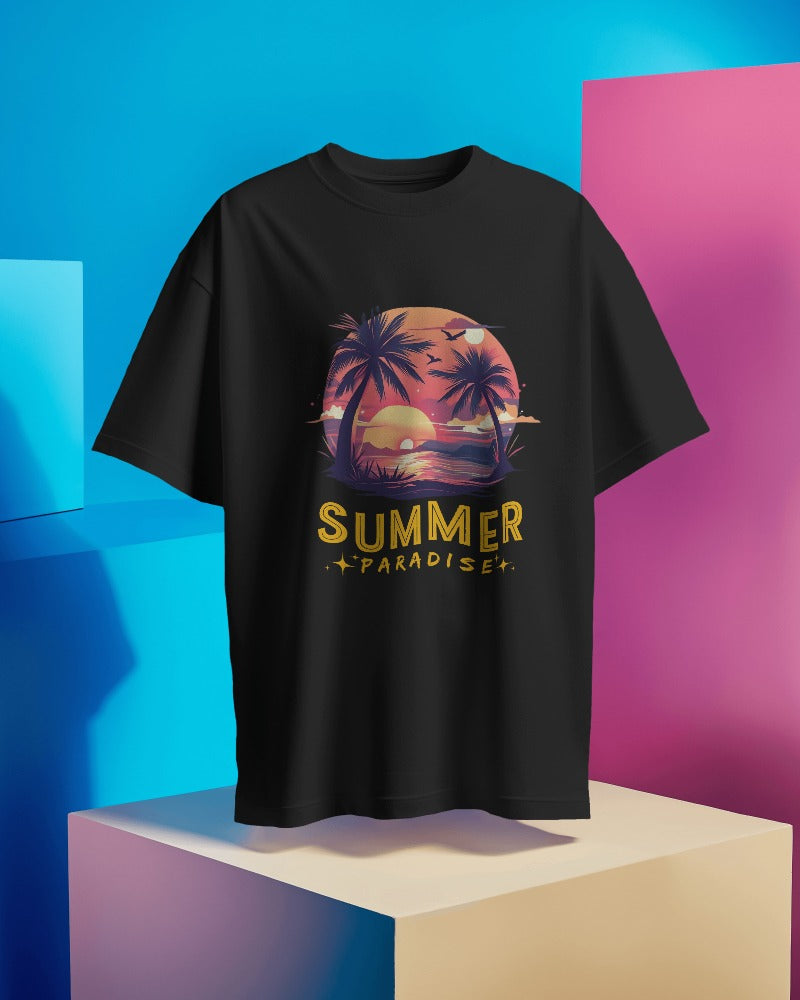 Summer Paradise Classic Round Neck T-shirt for Men