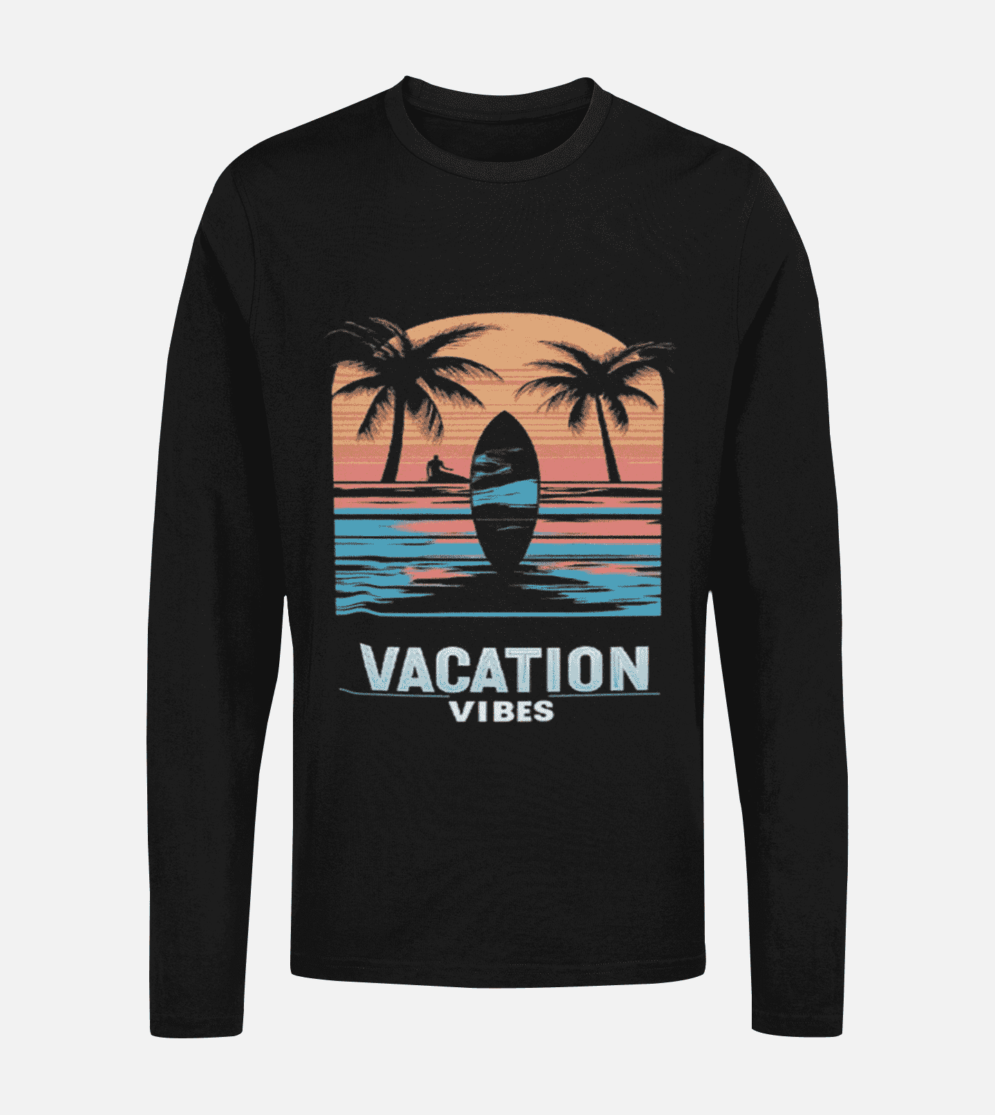 Vacation Vibes Round Neck Full Sleeve T-shirt For Men